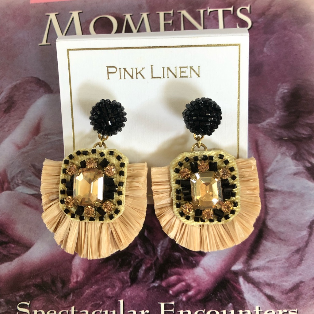 Nwt Pink Linen Earrings